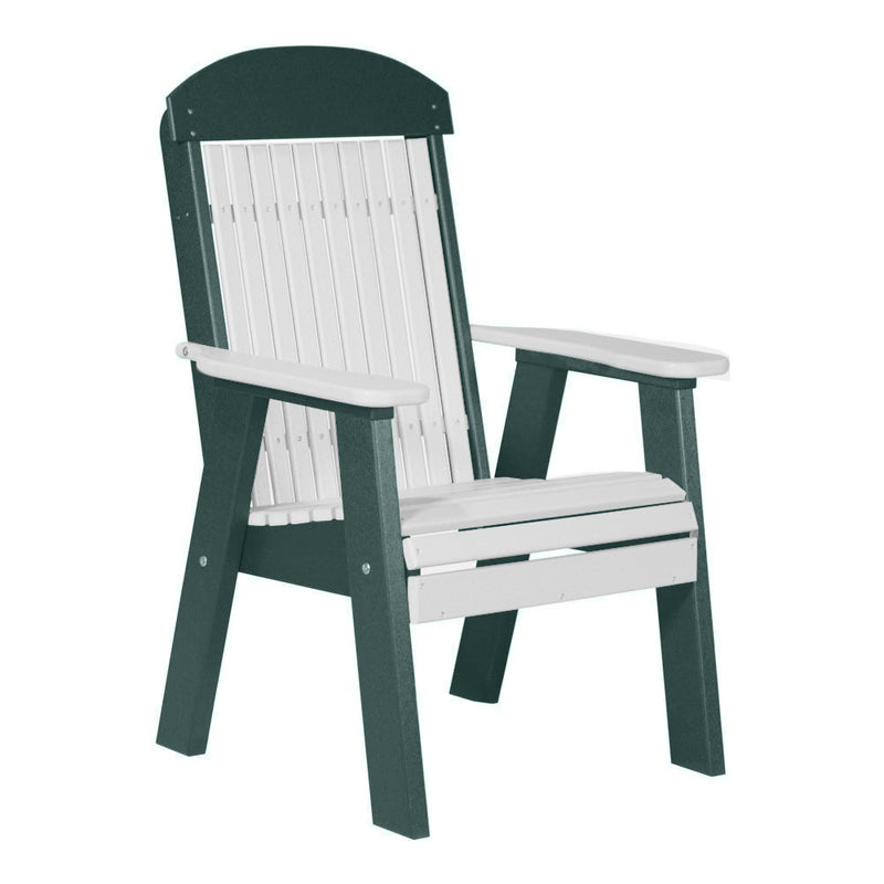 LuxCraft White 2' Classic Highback Recycled Plastic Chair
