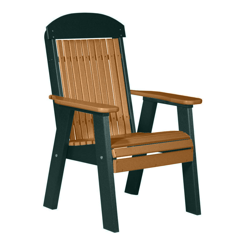 LuxCraft Cedar 2' Classic Highback Recycled Plastic Chair With Cup Holder