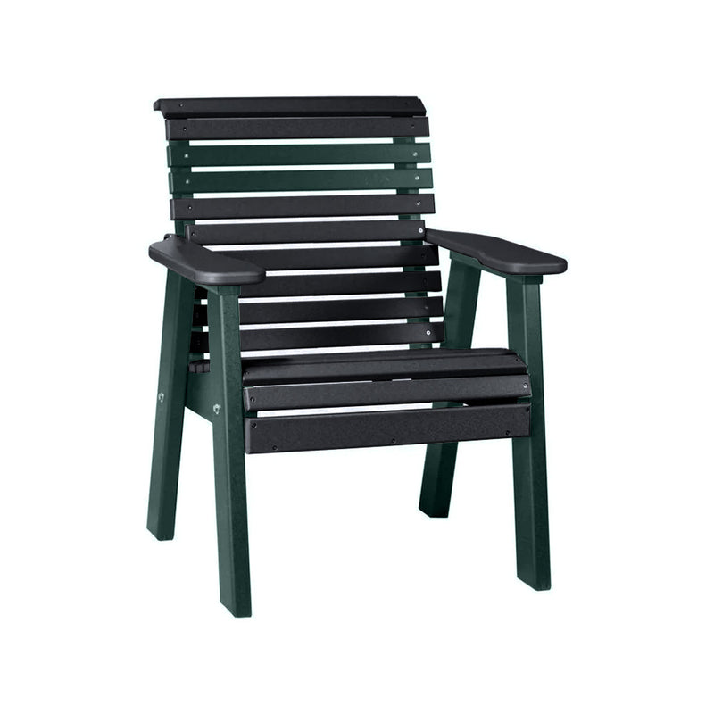 LuxCraft Black 2' Rollback Recycled Plastic Chair With Cup Holder
