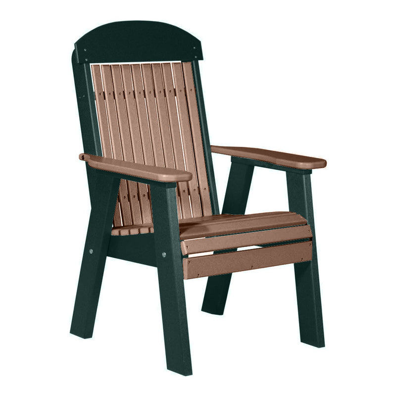 LuxCraft Antique Mahogany 2' Classic Highback Recycled Plastic Chair With Cup Holder