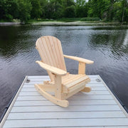 Wooden Royal Rocking Adirondack Chair (Large) in Knotted Pine, Unstained
