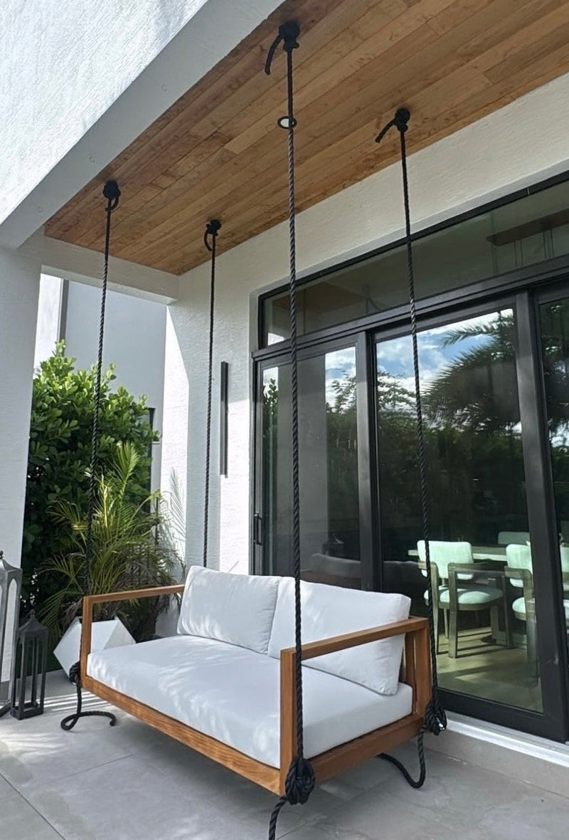 Delray Teak Porch Swing Bed — Standard — ModHaven, additional view