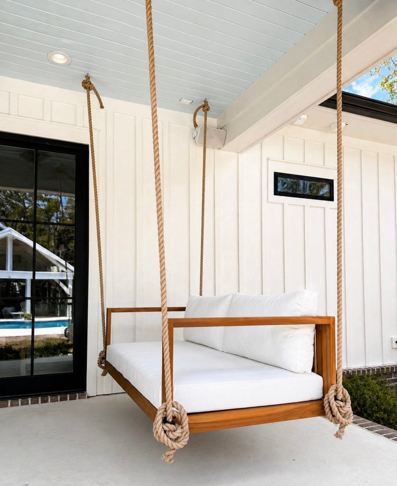Delray Teak Porch Swing Bed — Standard — ModHaven, additional view