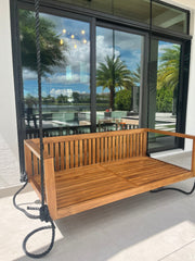 Delray Teak Porch Swing Bed — Small — ModHaven, additional view