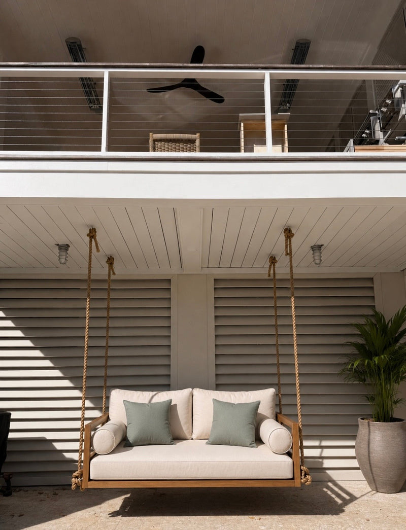 Del Mar Teak Porch Swing Bed — Small — ModHaven