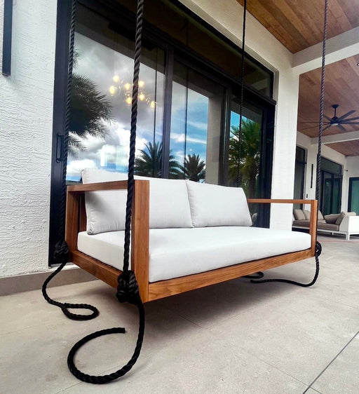 Delray Teak Porch Swing Bed — Standard — ModHaven, additional view