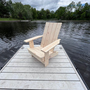 Wooden Folding Modern Royal Adirondack Chair (Large) in Knotted Pine, Unstained