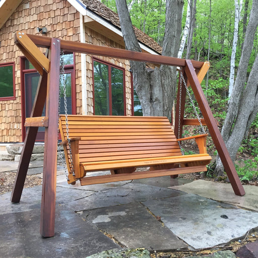 Wooden Family Porch Swing with Frame - view 1