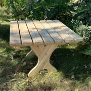 Wooden 24" Square Side Table in Knotted Cedar, Unstained