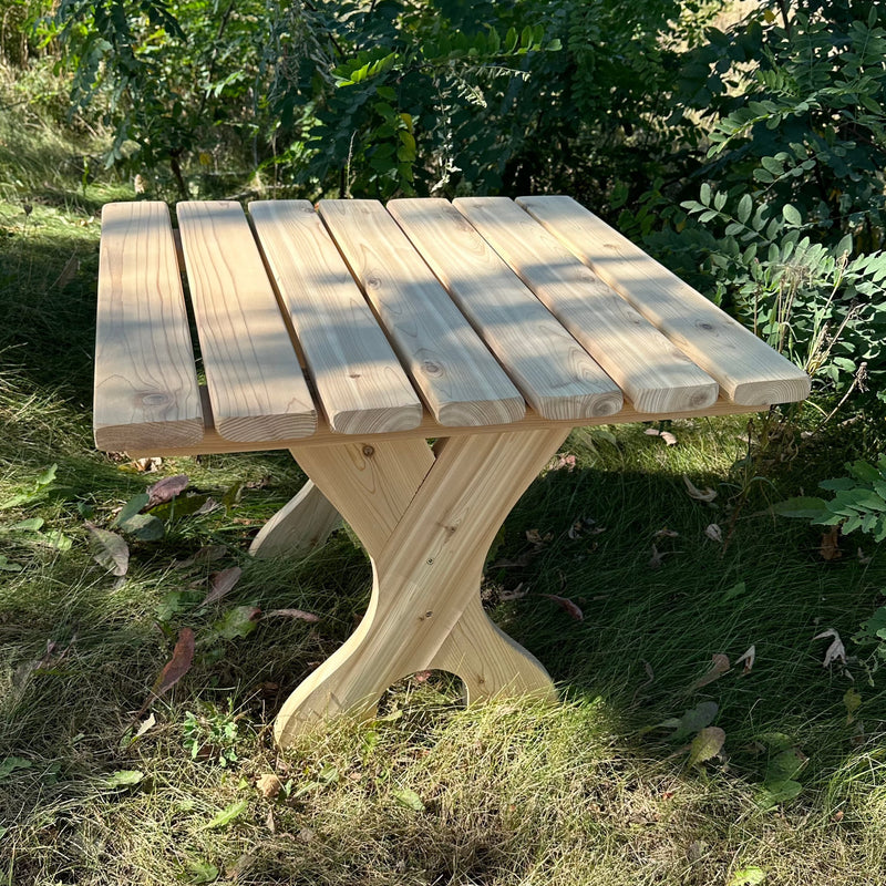 Wooden 24" Square Side Table in Knotted Cedar, Unstained