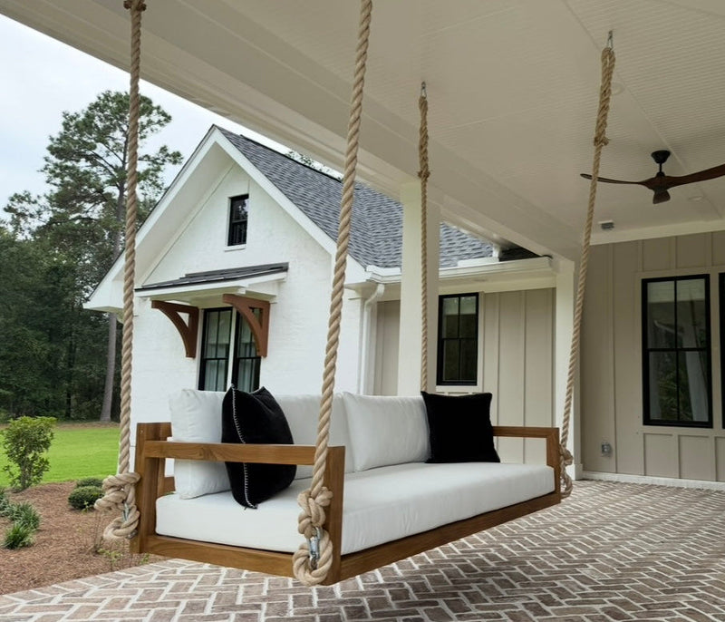 Bimini Teak Porch Swing Bed — Small — ModHaven, additional view