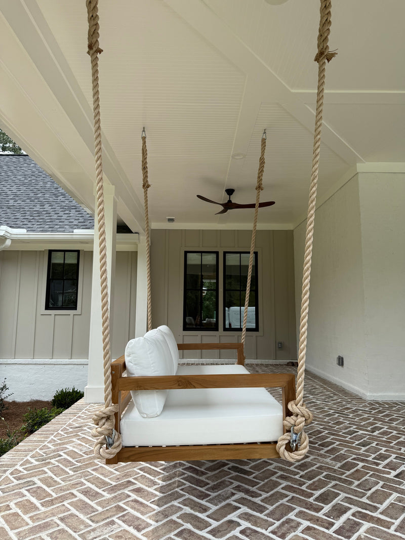 Bimini Teak Porch Swing Bed — Small — ModHaven, additional view