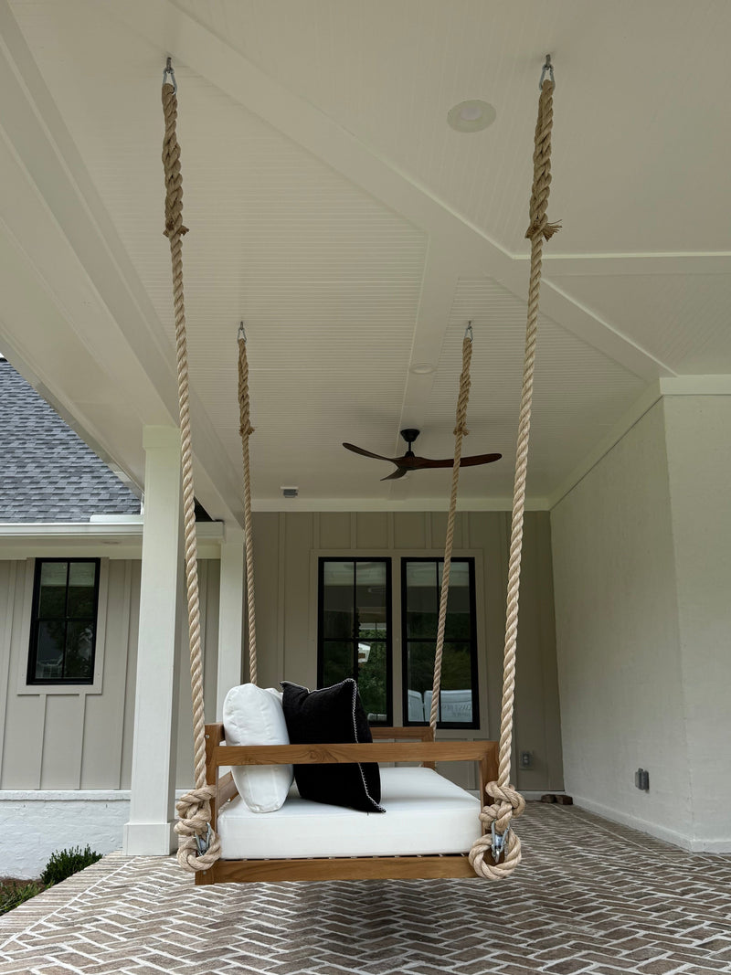 Bimini Teak Porch Swing Bed — Standard — ModHaven, additional view
