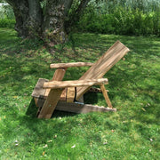 Wooden Modern Royal Reclining Adirondack Chair (Large) in Brazilian Walnut (IPE), Unoiled Fully Assembled