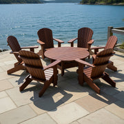 Wooden Royal Social Set for 6 in Brazilian Walnut (IPE), Oiled Fully Assembled