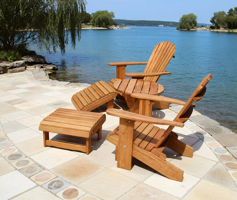 Wooden Royal Complete Patio Set in Brazilian Walnut (IPE), Unoiled Fully Assembled