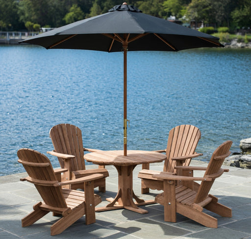 Wooden Royal Picnic Set for 4 in Brazilian Walnut (IPE), Unoiled Fully Assembled