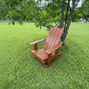 Wooden Modern Royal Reclining Adirondack Chair (Large) in Brazilian Walnut (IPE), Oiled Fully Assembled