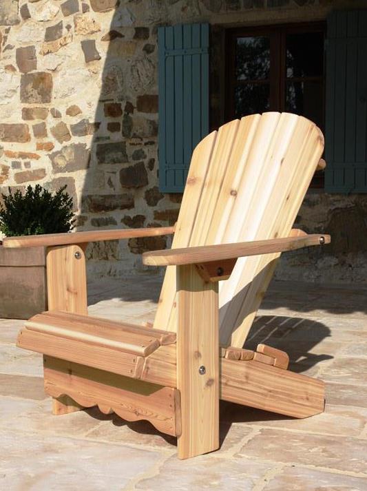 Wooden Royal  Adirondack Chair in Knotted Cedar, Unstained
