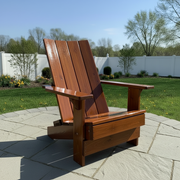 Wooden Folding Modern Royal Adirondack Chair (Large) in Knotted Cedar, Caramel