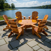 Wooden Royal Social Set for 6 in Knotted Cedar, Golden Glossy