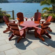 Wooden Royal Social Set for 6 in Knotted Cedar, Mahogany Glossy