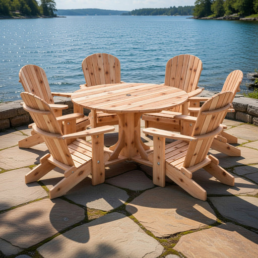 Wooden Royal Picnic Set for 6 in Knotted Cedar, Unstained