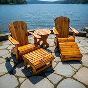 Wooden Royal Complete Patio Set in Knotted Cedar, Golden Glossy