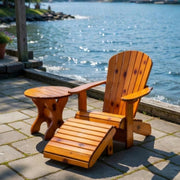 Wooden Royal Single Patio Set in Knotted Cedar, Golden Glossy
