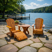 Wooden Royal Patio Set in Knotted Cedar, Golden Glossy