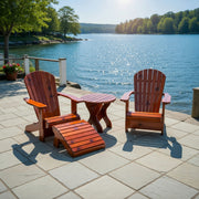 Wooden Royal Patio Set in Knotted Cedar, Mahogany Glossy