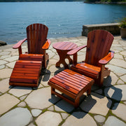 Wooden Royal Complete Patio Set in Knotted Cedar, Mahogany Glossy