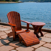 Wooden Royal Single Patio Set in Knotted Cedar, Mahogany Glossy