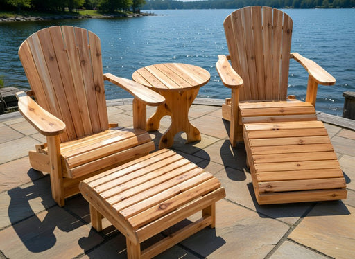 Wooden Royal Complete Patio Set in Knotted Cedar, Unstained