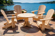 Wooden Royal Picnic Set for 4 in Knotted Cedar, Unstained