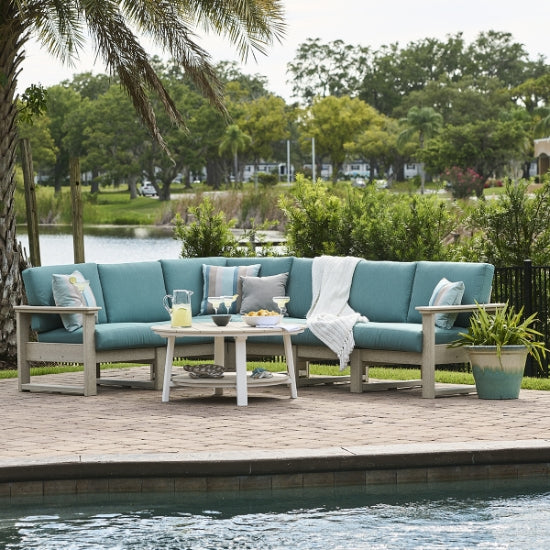 LuxCraft Lanai Deep Seating Sectional + Conversation Table Bundle