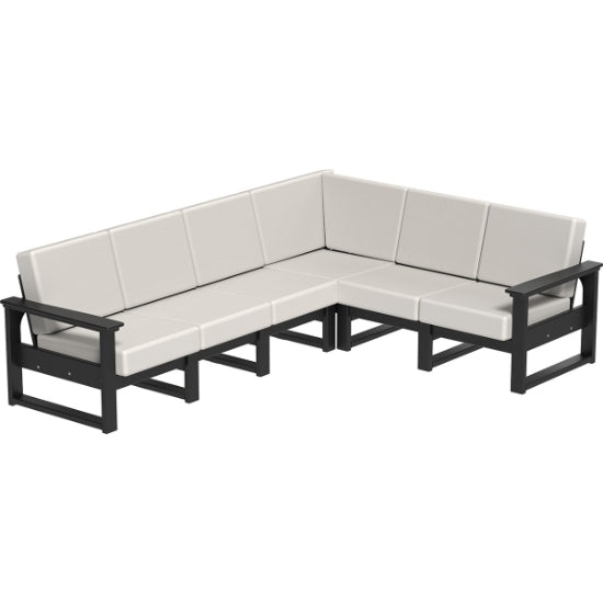 LuxCraft Lanai Deep Seating Sectional + Conversation Table Bundle