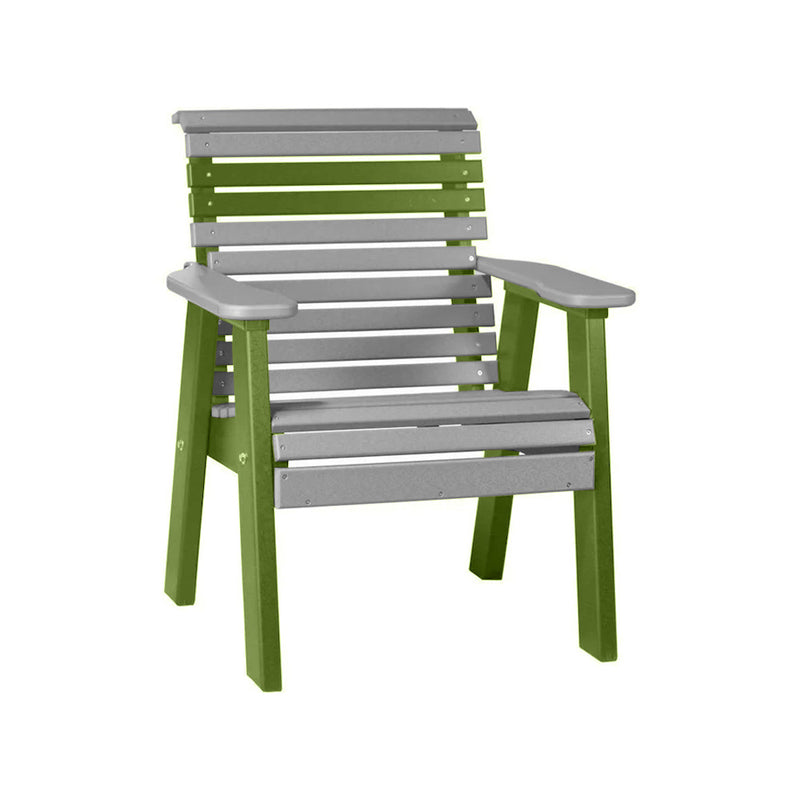 LuxCraft Slate 2' Rollback Recycled Plastic Chair With Cup Holder