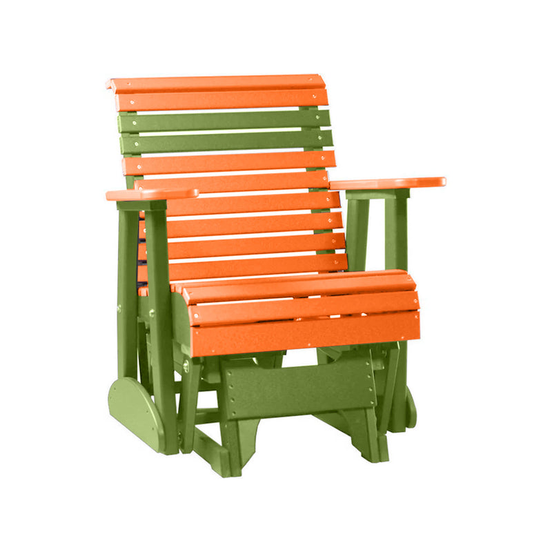 LuxCraft Tangerine 2 foot Rollback Recycled Plastic Glider Chair