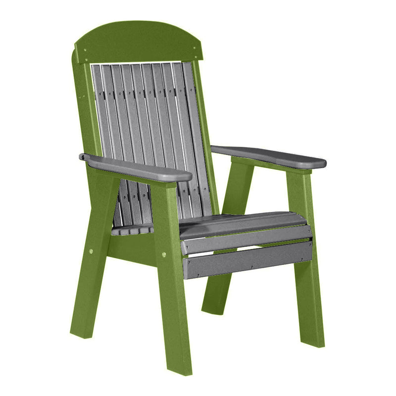 LuxCraft Gray 2' Classic Highback Recycled Plastic Chair With Cup Holder
