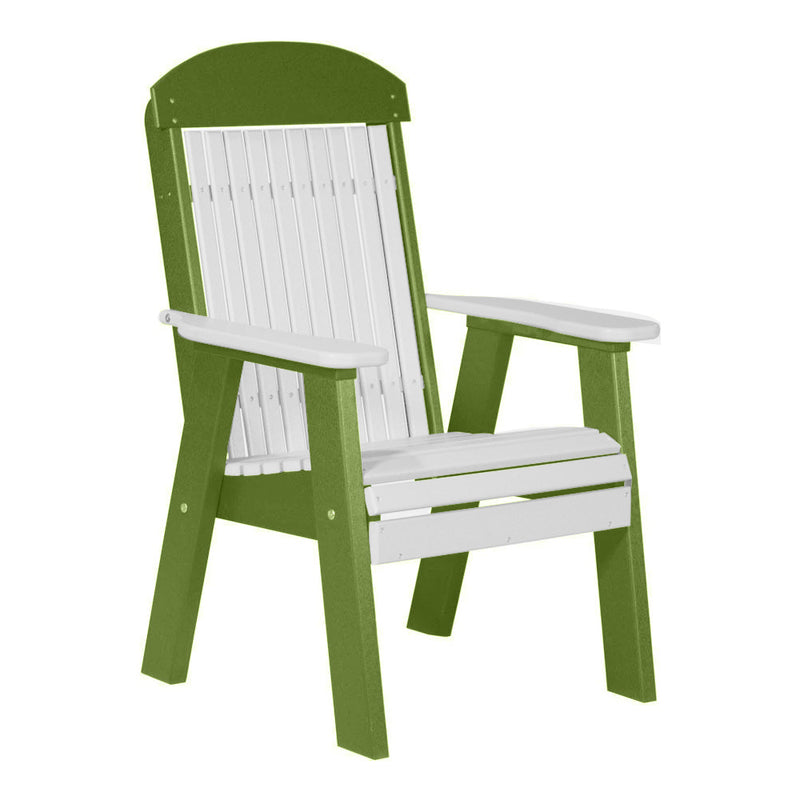 LuxCraft White 2' Classic Highback Recycled Plastic Chair