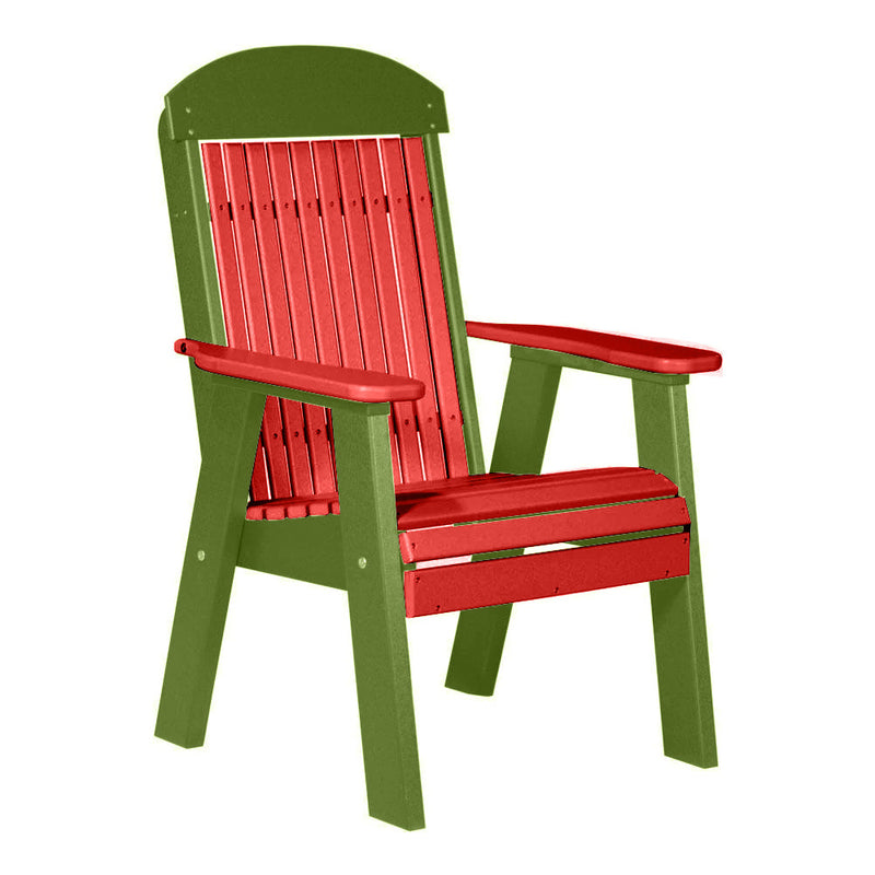 LuxCraft Red 2' Classic Highback Recycled Plastic Chair With Cup Holder