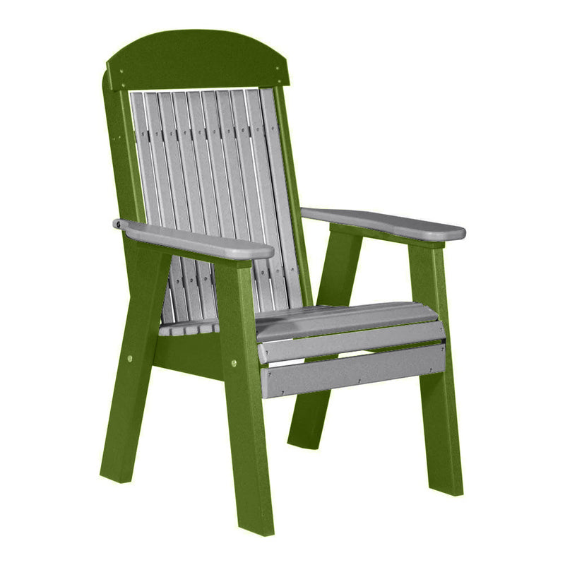 LuxCraft Dove Gray 2' Classic Highback Recycled Plastic Chair With Cup Holder