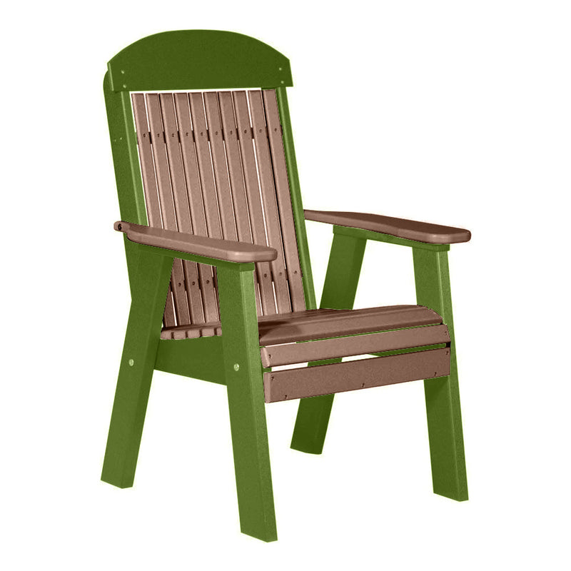 LuxCraft Antique Mahogany 2' Classic Highback Recycled Plastic Chair With Cup Holder