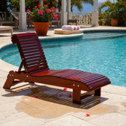 Wooden Lounge Chair in Clear Cedar, Mahogany Glossy