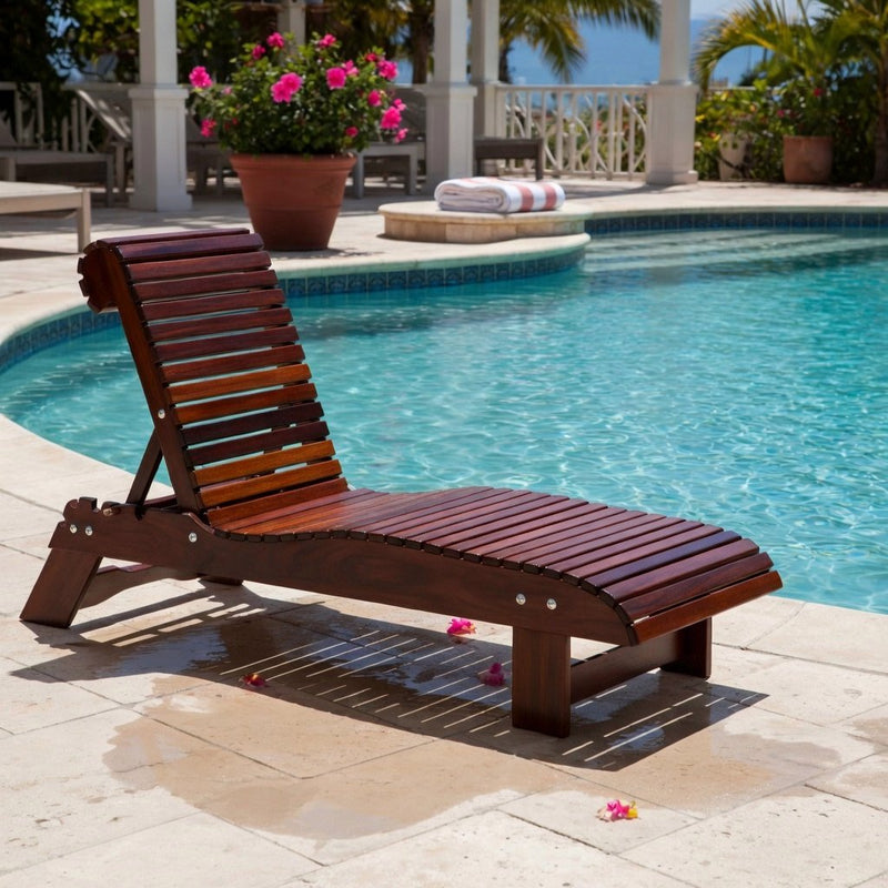 Wooden Lounge Chair in Brazilian Walnut (IPE), Oiled Fully Assembled