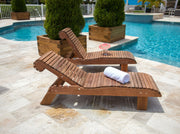 Wooden Lounge Chair in Brazilian Walnut (IPE), Unoiled Fully Assembled