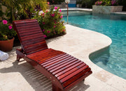 Wooden Lounge Chair in Knotted Cedar, Mahogany Glossy