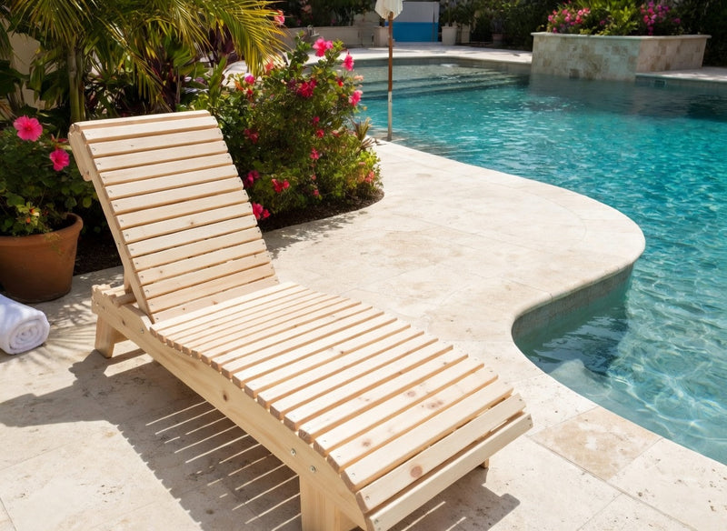 Wooden Lounge Chair in Pine, Unstained