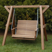 Wooden Lovers Porch Swing (Bench Only) in Brazilian Walnut (IPE), Unoiled